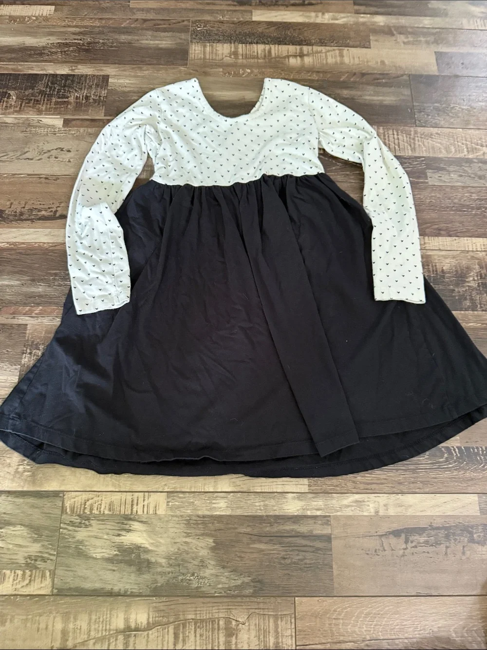 Hanna Andersson Black & White Minnie-Inspired Long Sleeve Dress with Red Bow
